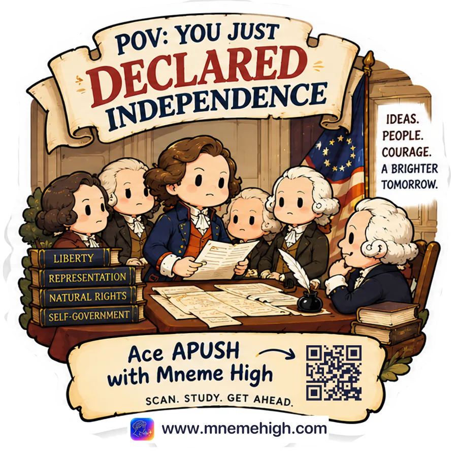 Sticker: POV you just declared independence — APUSH